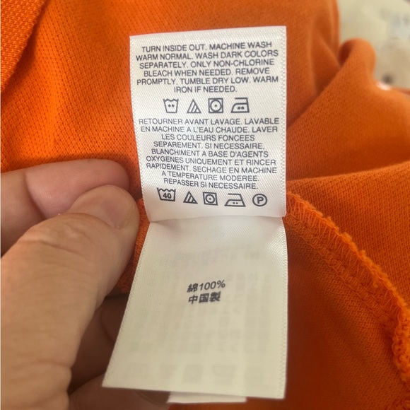 New Land's End Girls 8 School Uniform Polo Dress Pleat Orange Short Sleeve NWOT - Picture 7 of 8